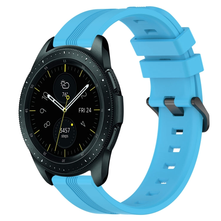 For Samsung Galaxy Watch 42mm 20mm Concave Striped Slicone Watch Band