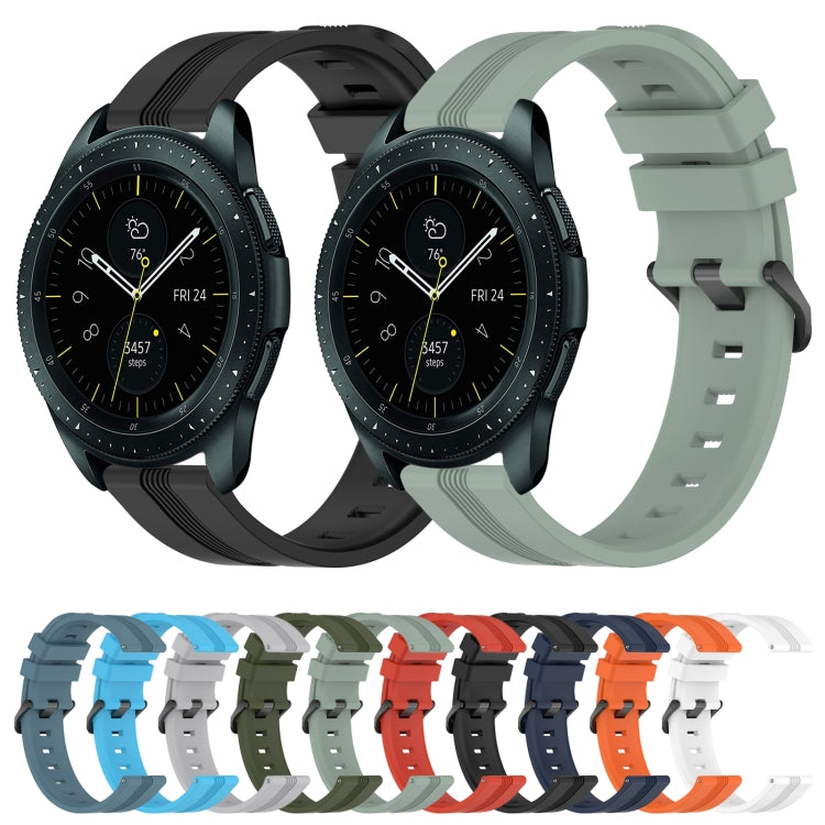 For Samsung Galaxy Watch 42mm 20mm Concave Striped Slicone Watch Band