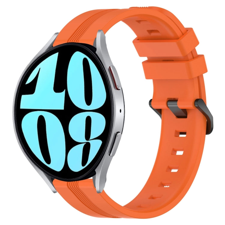 For Samsung Galaxy Watch 6 44mm 20mm Concave Striped Slicone Watch Band