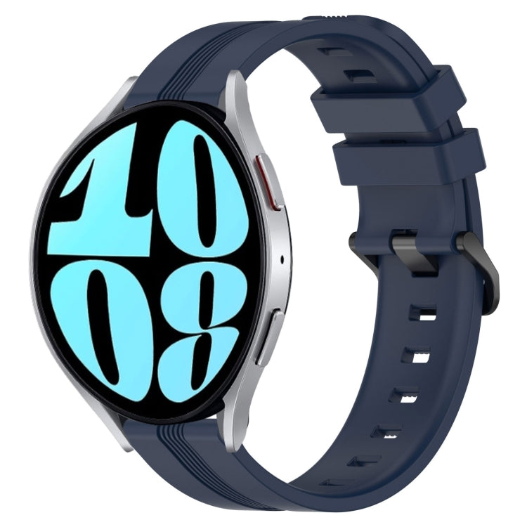 For Samsung Galaxy Watch 6 44mm 20mm Concave Striped Slicone Watch Band