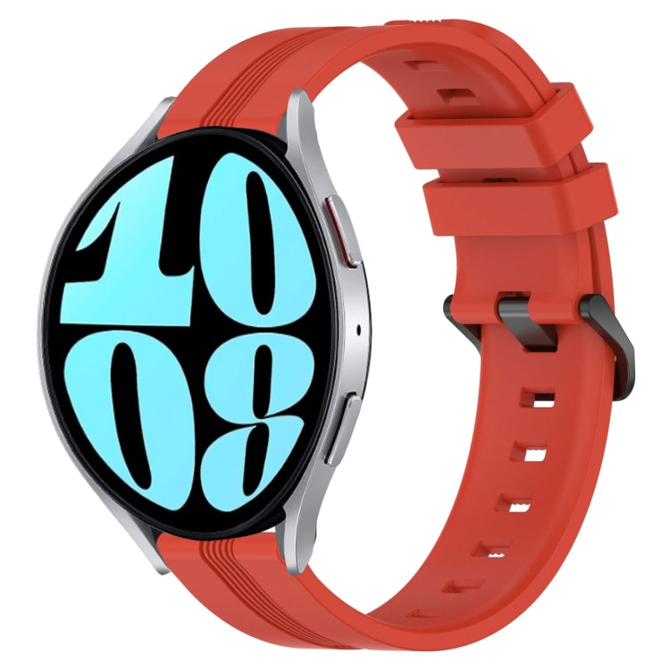 For Samsung Galaxy Watch 6 44mm 20mm Concave Striped Slicone Watch Band