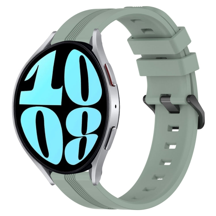 For Samsung Galaxy Watch 6 44mm 20mm Concave Striped Slicone Watch Band