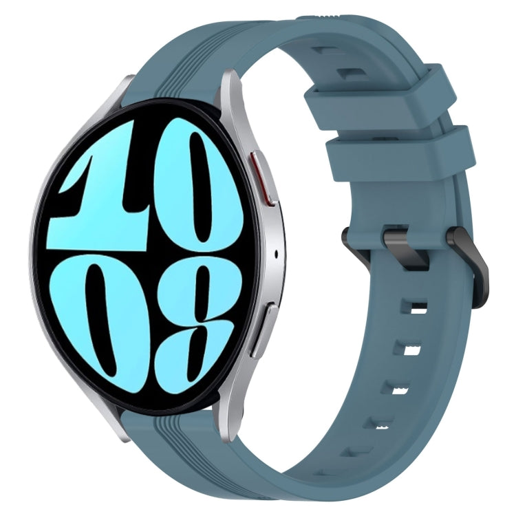 For Samsung Galaxy Watch 6 44mm 20mm Concave Striped Slicone Watch Band
