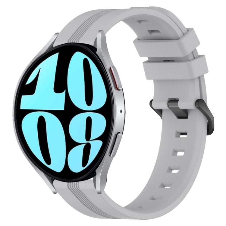 For Samsung Galaxy Watch 6 40mm 20mm Concave Striped Slicone Watch Band