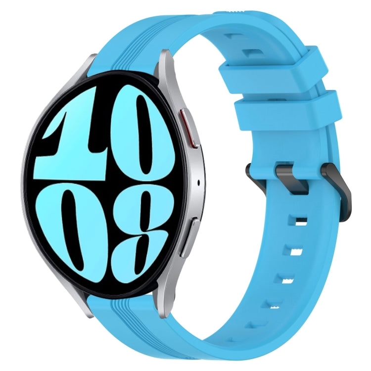 For Samsung Galaxy Watch 6 40mm 20mm Concave Striped Slicone Watch Band