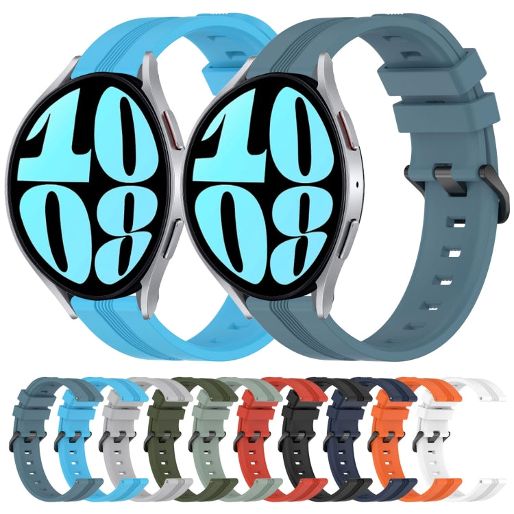 For Samsung Galaxy Watch 6 40mm 20mm Concave Striped Slicone Watch Band