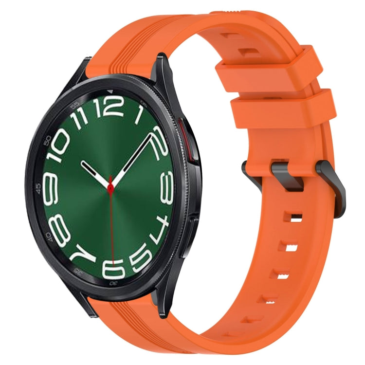 For Samsung Galaxy Watch 6 Classic 47mm 20mm Concave Striped Slicone Watch Band