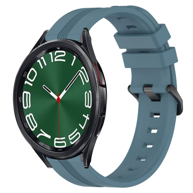 For Samsung Galaxy Watch 6 Classic 47mm 20mm Concave Striped Slicone Watch Band