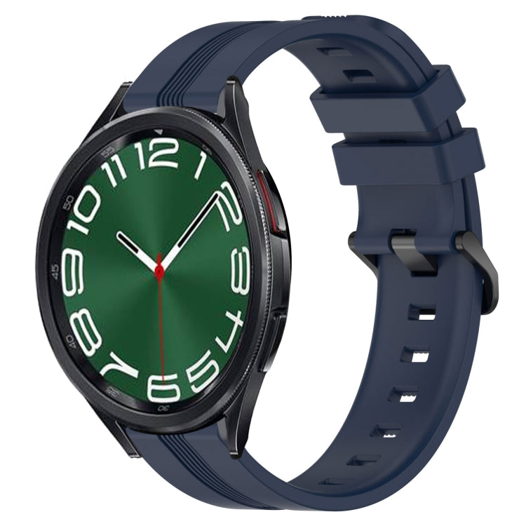 For Samsung Galaxy Watch 6 Classic 43mm 20mm Concave Striped Slicone Watch Band