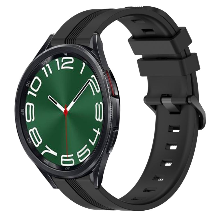 For Samsung Galaxy Watch 6 Classic 43mm 20mm Concave Striped Slicone Watch Band