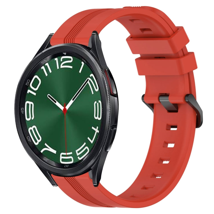 For Samsung Galaxy Watch 6 Classic 43mm 20mm Concave Striped Slicone Watch Band