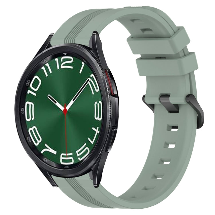 For Samsung Galaxy Watch 6 Classic 43mm 20mm Concave Striped Slicone Watch Band
