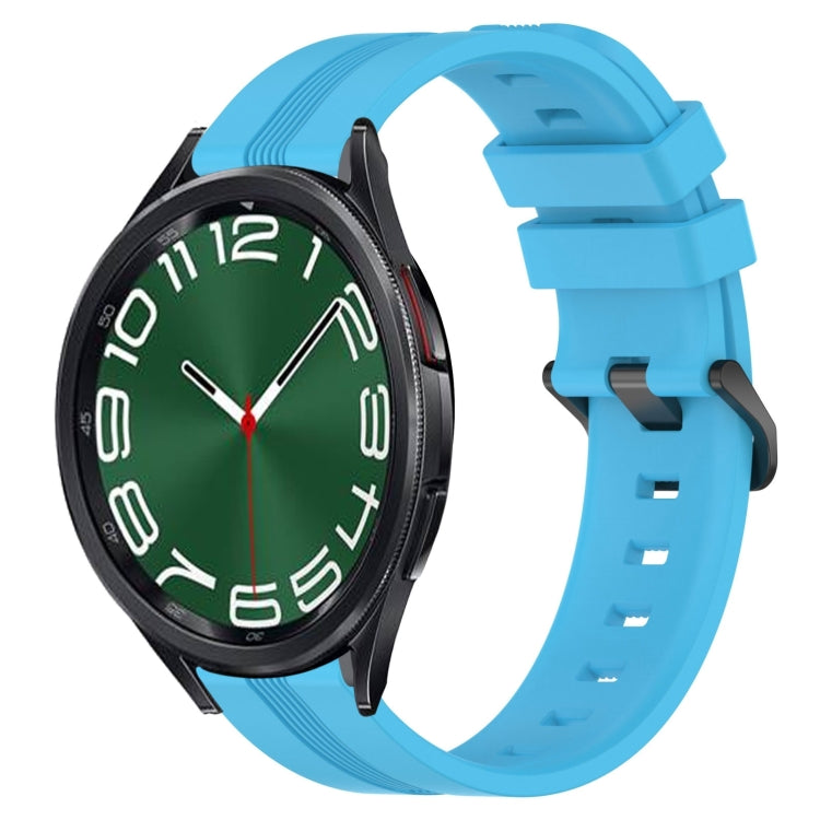 For Samsung Galaxy Watch 6 Classic 43mm 20mm Concave Striped Slicone Watch Band