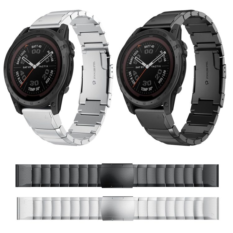 For Garmin Tactix 7 26mm Tortoise Shell Stainless Steel Watch Band