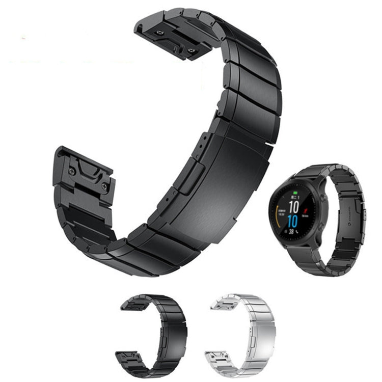 For Garmin Tactix 7 26mm Tortoise Shell Stainless Steel Watch Band