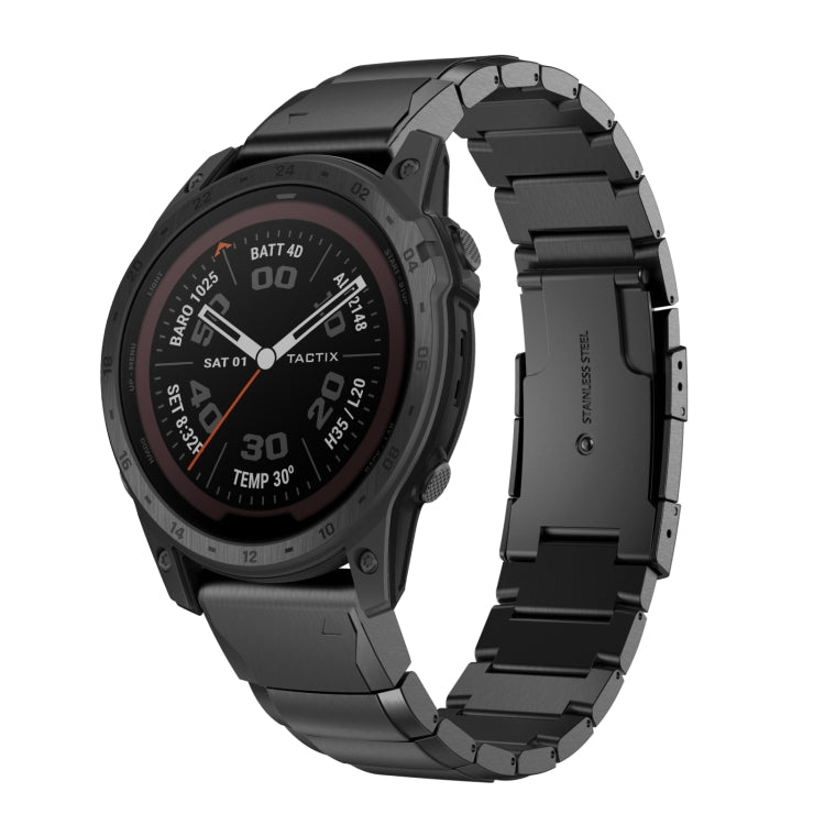 For Garmin Tactix 7 Pro 26mm Tortoise Shell Stainless Steel Watch Band