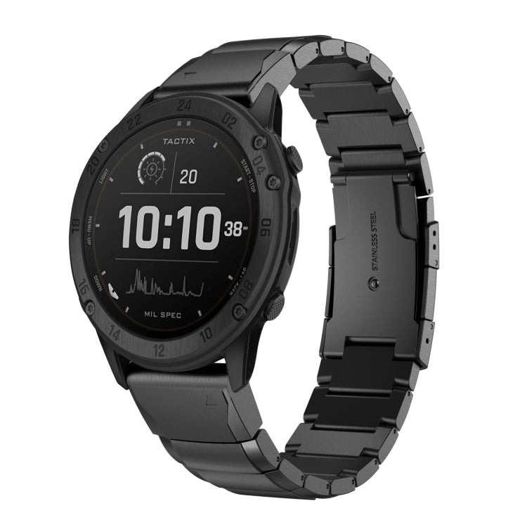 For Garmin Tactix Delta 26mm Tortoise Shell Stainless Steel Watch Band