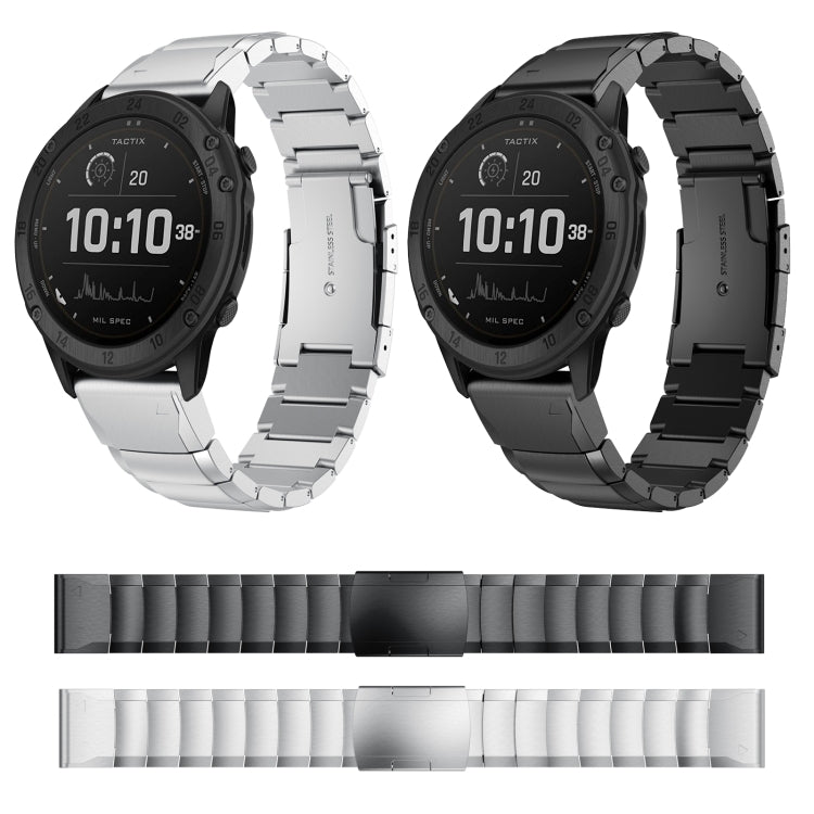 For Garmin Tactix Delta 26mm Tortoise Shell Stainless Steel Watch Band