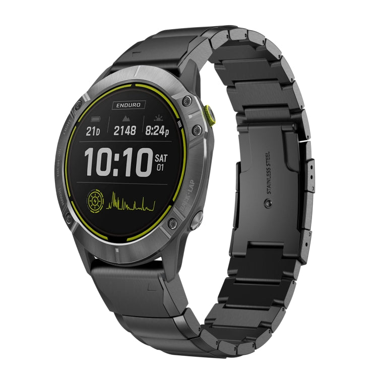 For Garmin Enduro 26mm Tortoise Shell Stainless Steel Watch Band