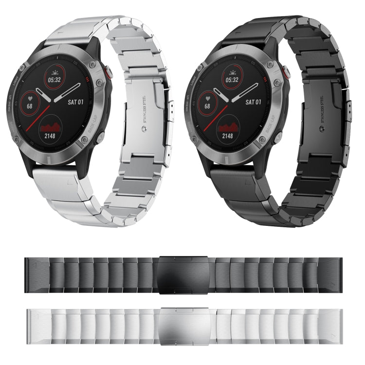 For Garmin Fenix 5X Plus 26mm Tortoise Shell Stainless Steel Watch Band