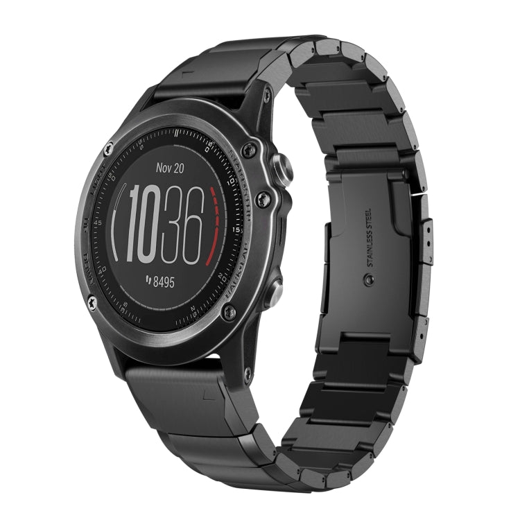 For Garmin Fenix 3 26mm Tortoise Shell Stainless Steel Watch Band