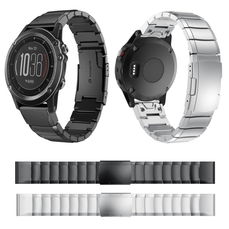 For Garmin Fenix 3 26mm Tortoise Shell Stainless Steel Watch Band