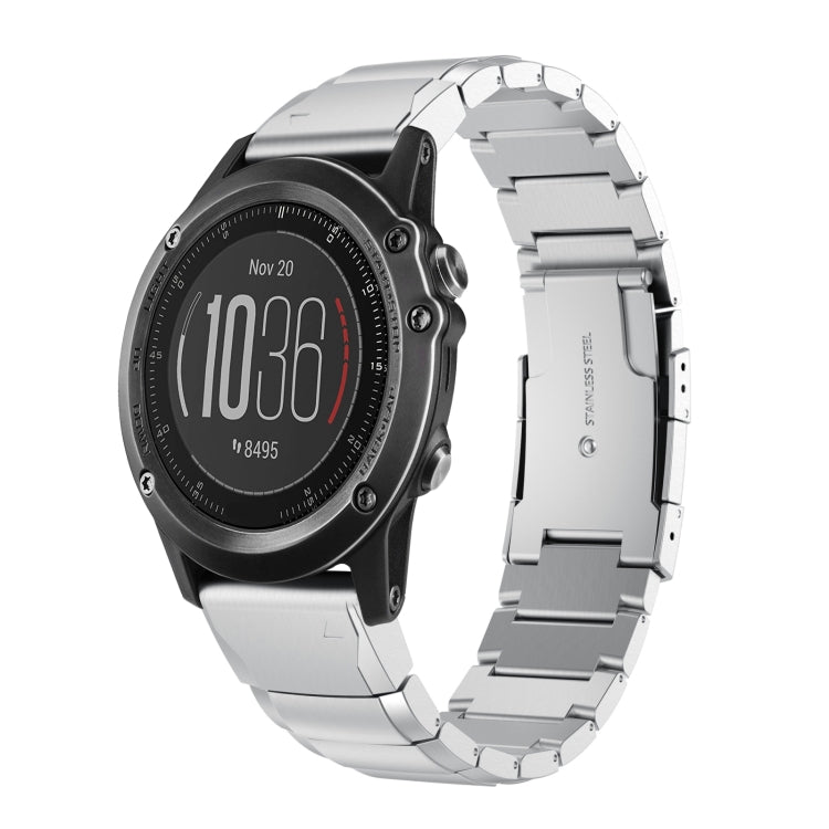 For Garmin Fenix 3 HR 26mm Tortoise Shell Stainless Steel Watch Band