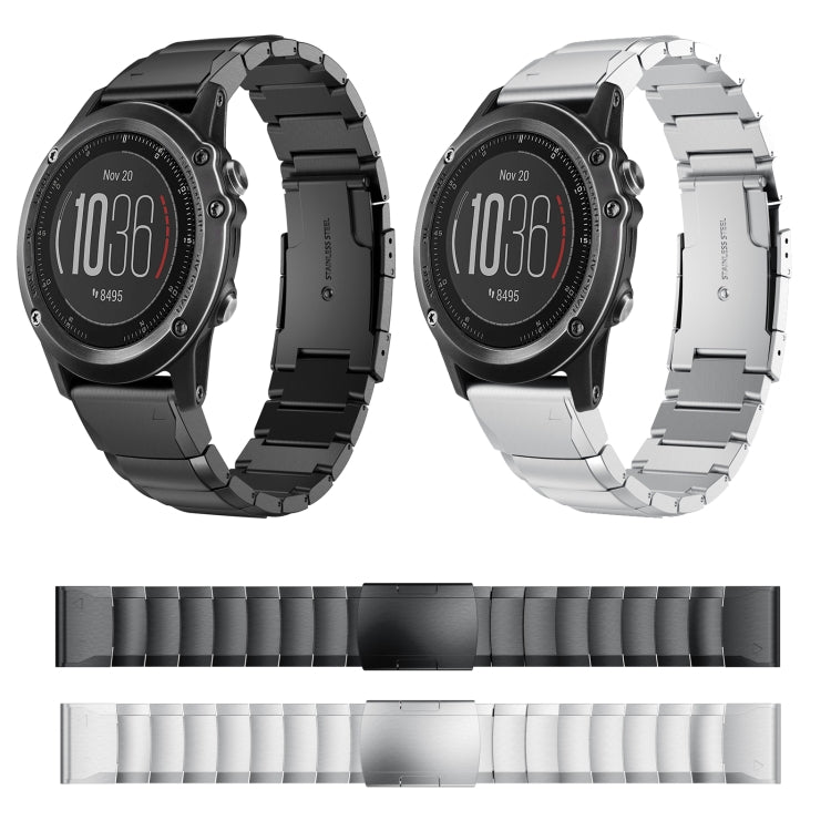 For Garmin Fenix 3 HR 26mm Tortoise Shell Stainless Steel Watch Band