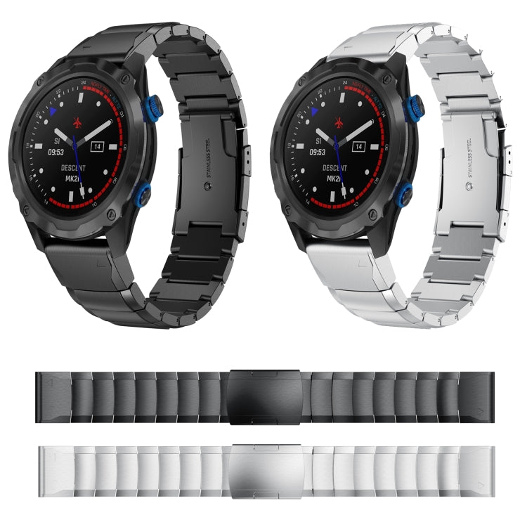 For Garmin Descent MK 2 26mm Tortoise Shell Stainless Steel Watch Band
