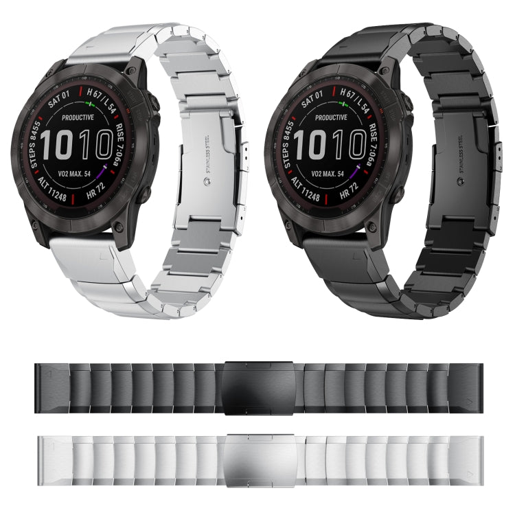 For Garmin Fenix 7 22mm Tortoise Shell Stainless Steel Watch Band