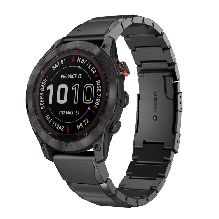 For Garmin Fenix 7 Sapphire Solar 22mm Tortoise Shell Stainless Steel Watch Band