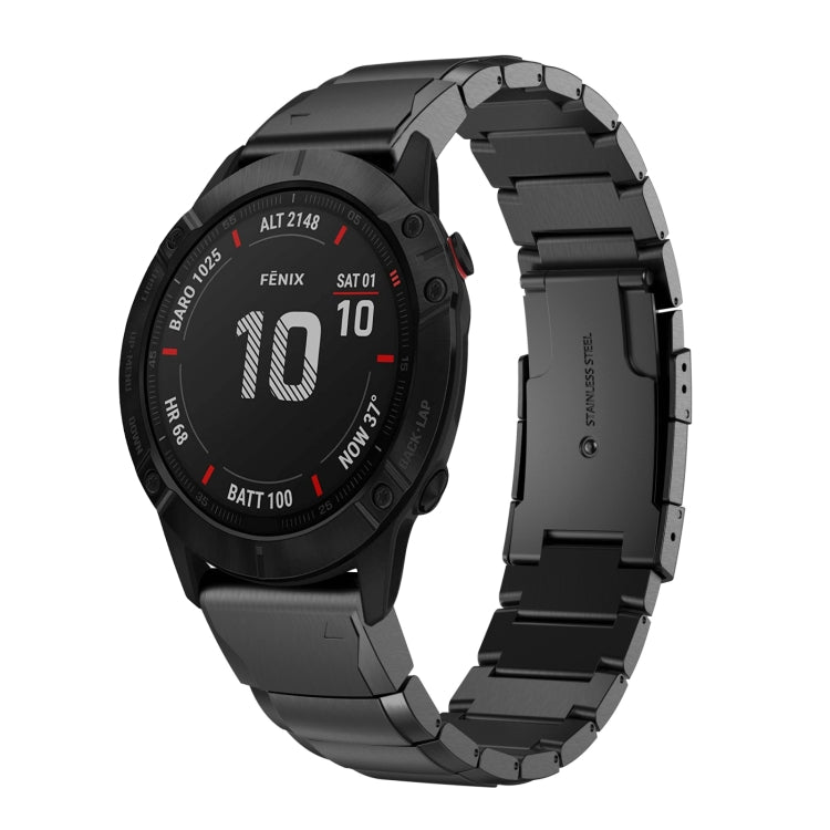 For Garmin Fenix 6 Pro GPS 22mm Tortoise Shell Stainless Steel Watch Band