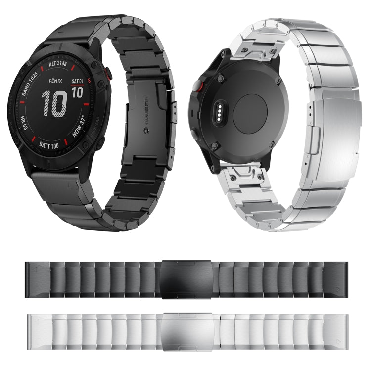 For Garmin Fenix 6 Pro GPS 22mm Tortoise Shell Stainless Steel Watch Band