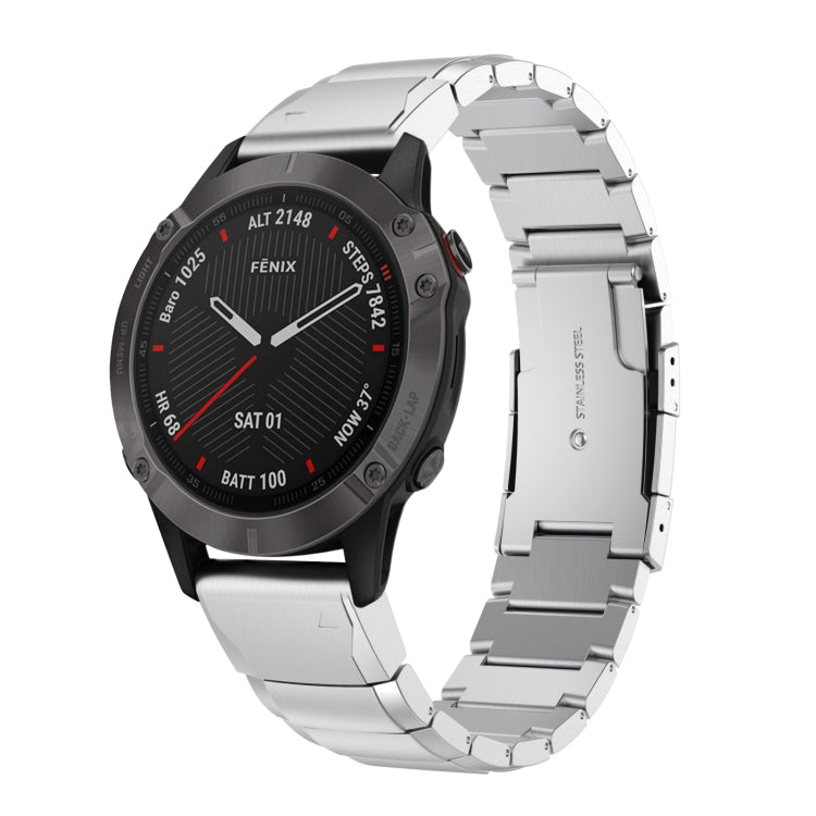 For Garmin Fenix 6 Sapphire GPS 22mm Tortoise Shell Stainless Steel Watch Band