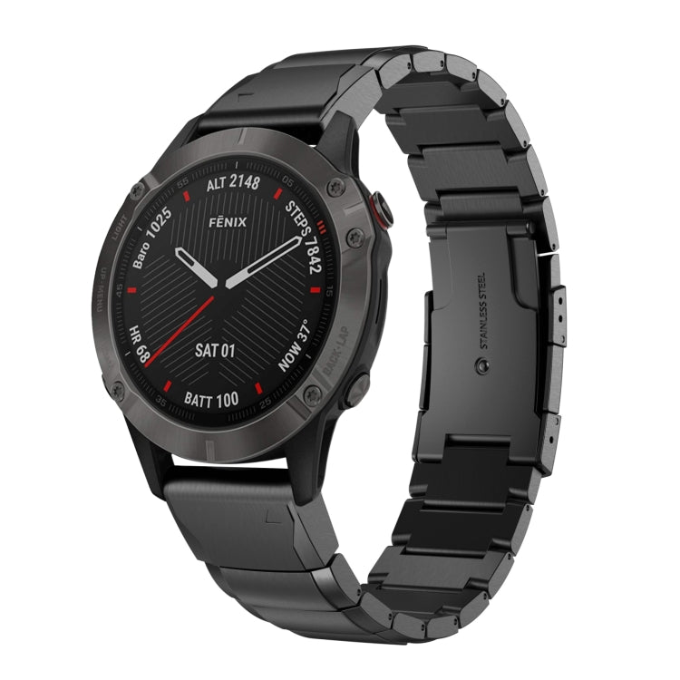 For Garmin Fenix 6 Sapphire GPS 22mm Tortoise Shell Stainless Steel Watch Band