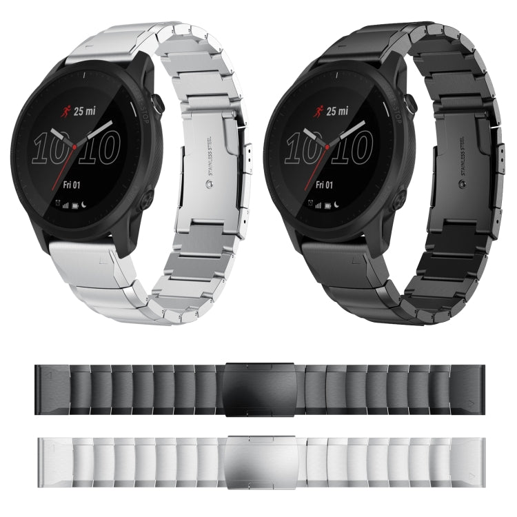 For Garmin Forerunner 945 22mm Tortoise Shell Stainless Steel Watch Band