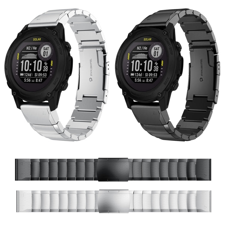 For Garmin Descent G1 22mm Tortoise Shell Stainless Steel Watch Band