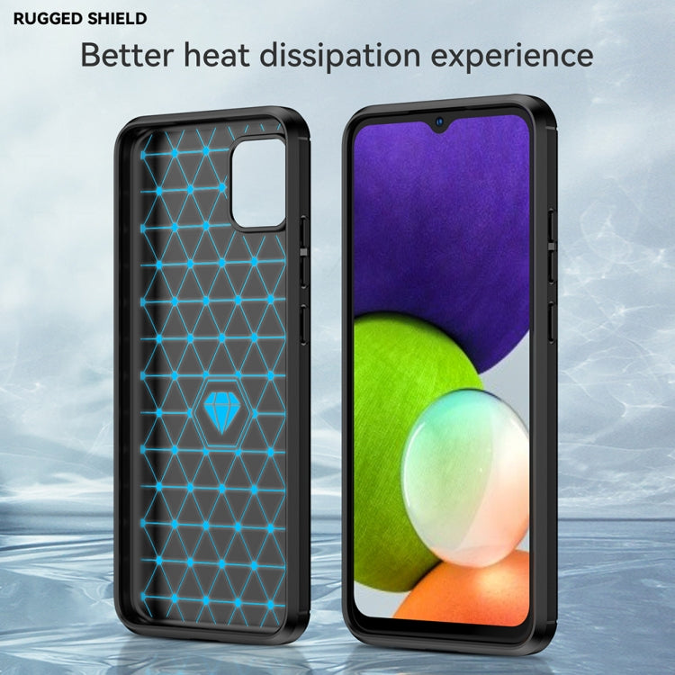 For Samsung Galaxy F04 Brushed Texture Carbon Fiber TPU Phone Case