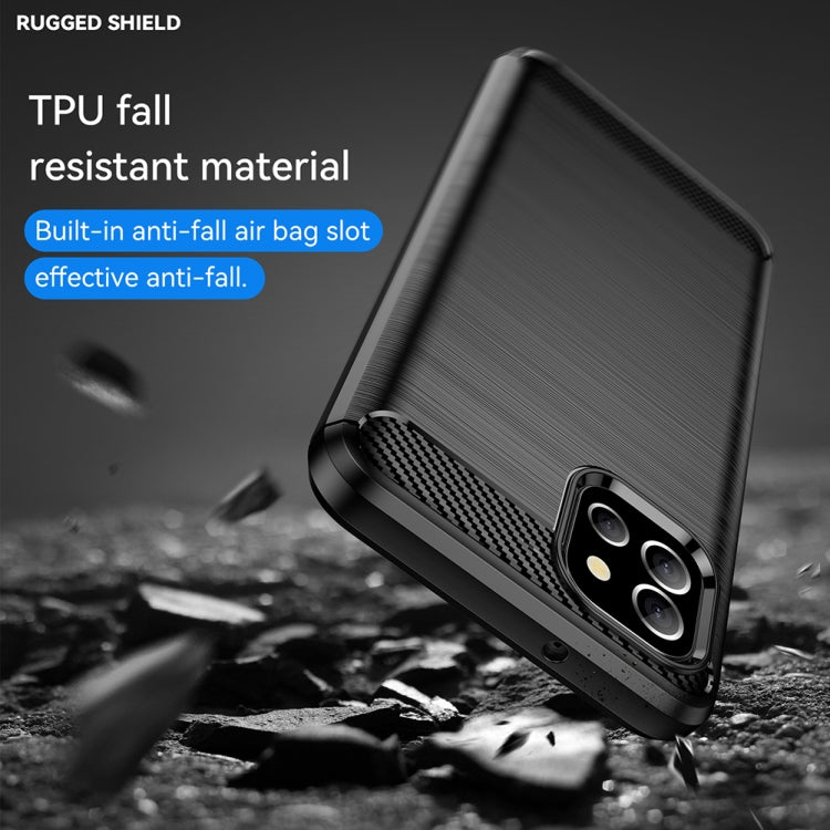 For Samsung Galaxy F04 Brushed Texture Carbon Fiber TPU Phone Case