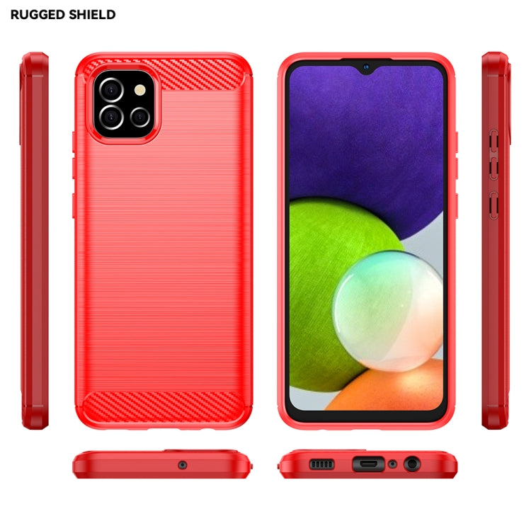 For Samsung Galaxy F04 Brushed Texture Carbon Fiber TPU Phone Case