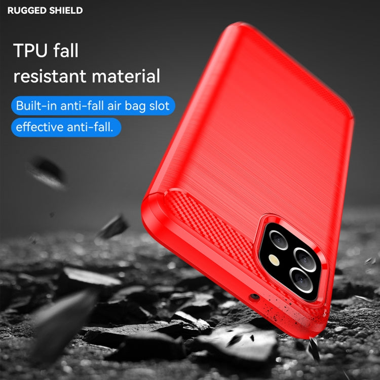 For Samsung Galaxy F04 Brushed Texture Carbon Fiber TPU Phone Case