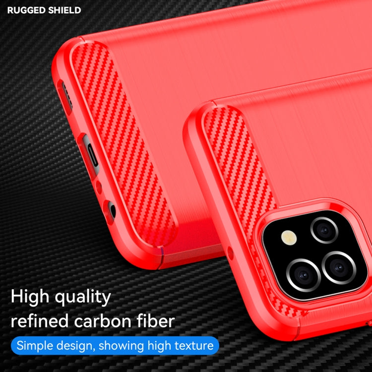 For Samsung Galaxy F04 Brushed Texture Carbon Fiber TPU Phone Case