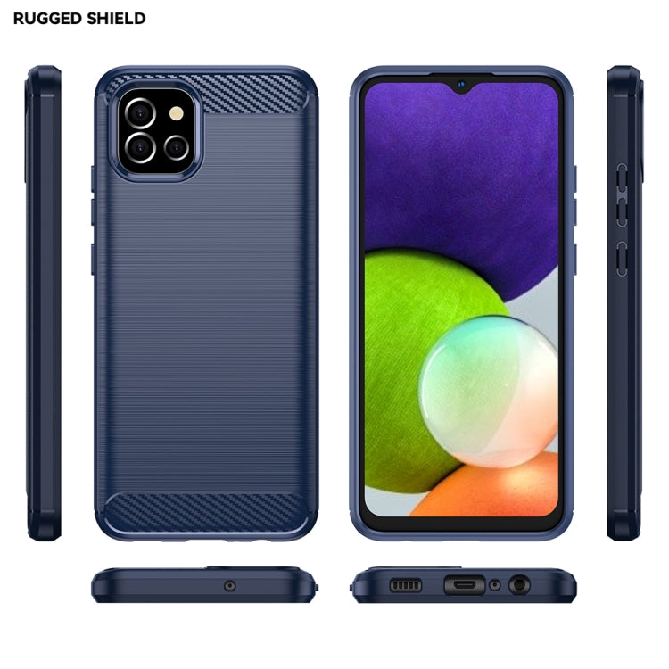 For Samsung Galaxy F04 Brushed Texture Carbon Fiber TPU Phone Case