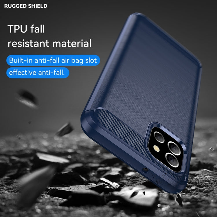 For Samsung Galaxy F04 Brushed Texture Carbon Fiber TPU Phone Case