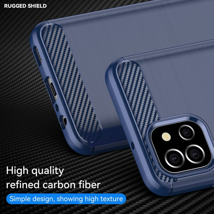 For Samsung Galaxy F04 Brushed Texture Carbon Fiber TPU Phone Case