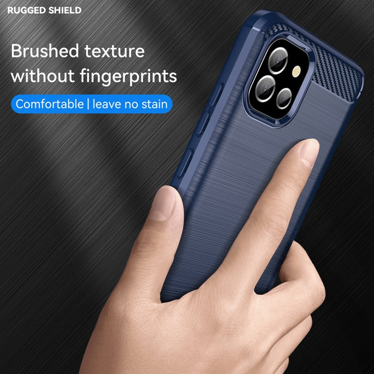 For Samsung Galaxy F04 Brushed Texture Carbon Fiber TPU Phone Case