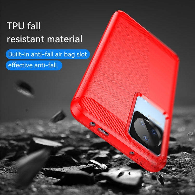 For Xiaomi Redmi K60E Brushed Texture Carbon Fiber TPU Phone Case