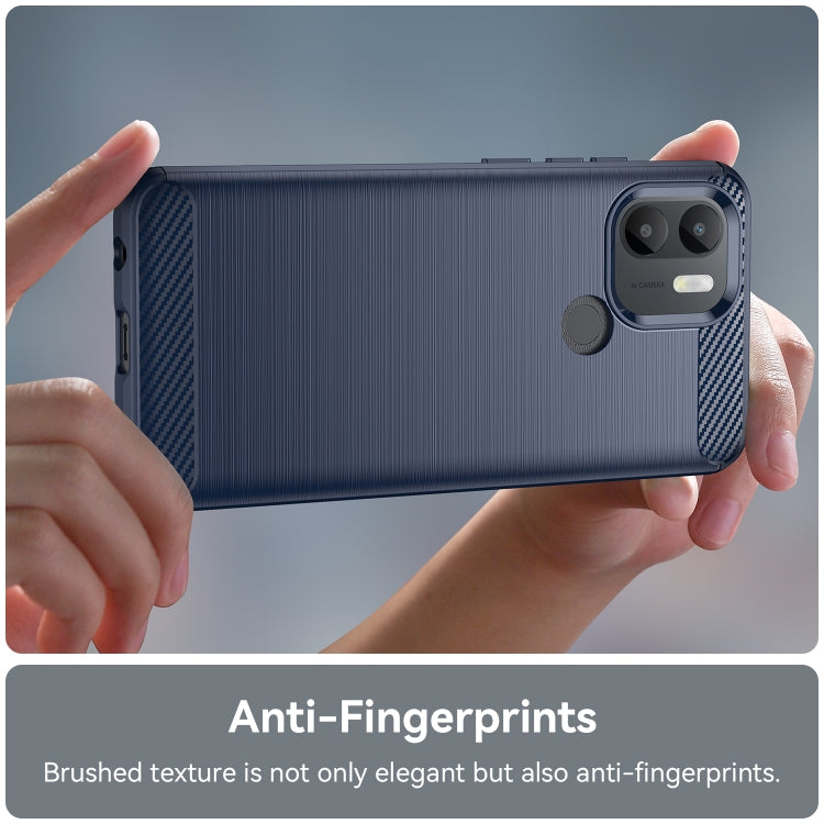 For Xiaomi Poco C50 Brushed Texture Carbon Fiber TPU Phone Case
