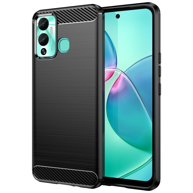 For Infinix Hot 12 Play Brushed Texture Carbon Fiber TPU Phone Case