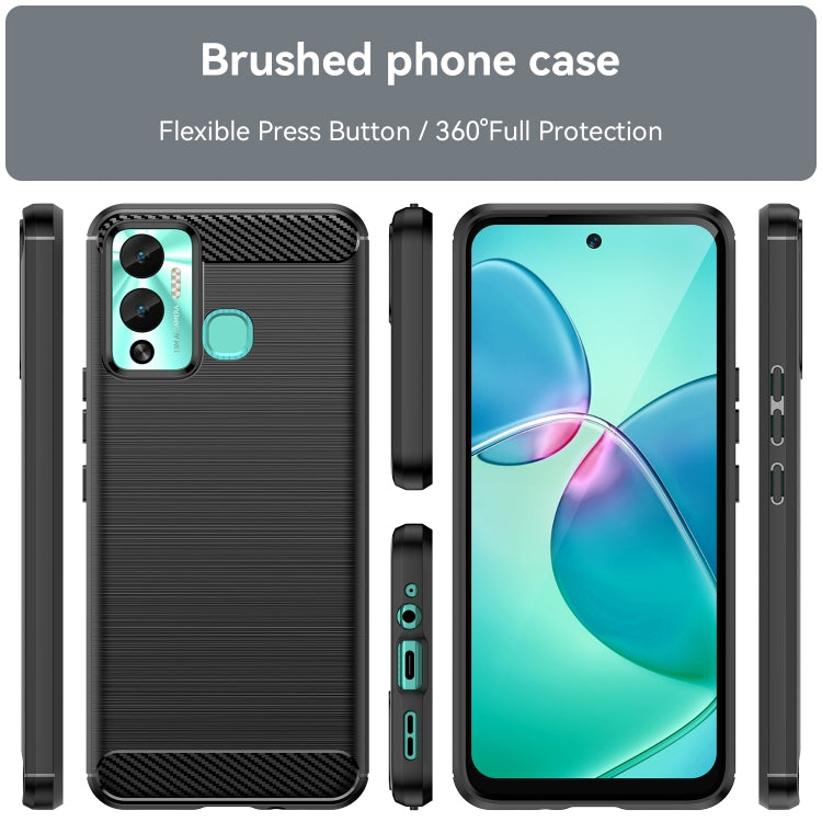 For Infinix Hot 12 Play Brushed Texture Carbon Fiber TPU Phone Case